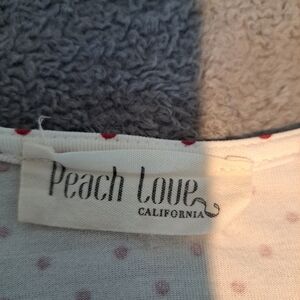 Peach Love California Polka Dot Dress.  Size Equiv. 8/10 Medium.  No Size Tag